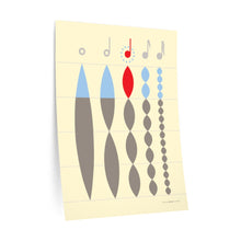 Load image into Gallery viewer, Note values in relation to quarter note • cream ▸ Style 2 wall decal