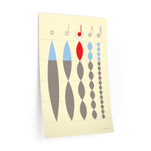 Load image into Gallery viewer, Note values in relation to quarter note • cream ▸ Style 2 wall decal