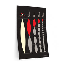 Load image into Gallery viewer, Note values in relation to whole note • black ▸ Style 2 wall decal