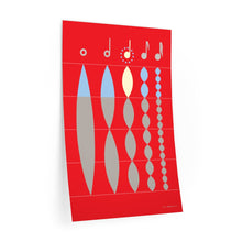 Load image into Gallery viewer, Note values in relation to quarter note • red ▸ Style 2 wall decal