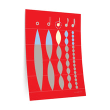 Load image into Gallery viewer, Note values in relation to quarter note • red ▸ Style 2 wall decal