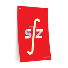 Load image into Gallery viewer, sfz (sforzando) • red ▸ Style 2 wall decal