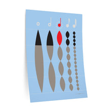 Load image into Gallery viewer, Note values in relation to quarter note • blue ▸ Style 2 wall decal