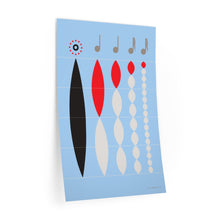 Load image into Gallery viewer, Note values in relation to whole note • blue ▸ Style 2 wall decal
