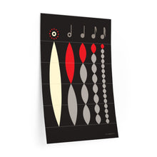 Load image into Gallery viewer, Note values in relation to whole note • black ▸ Style 2 wall decal
