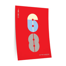 Load image into Gallery viewer, 6|8 time signature • red ▸ Style 2 wall decal