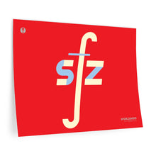 Load image into Gallery viewer, sfz (sforzando) • red ▸ Style 2 wall decal
