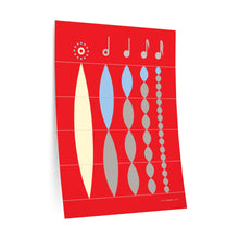 Load image into Gallery viewer, Note values in relation to whole note • red ▸ Style 2 wall decal