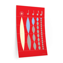 Load image into Gallery viewer, Note values in relation to whole note • red ▸ Style 2 wall decal