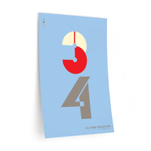 Load image into Gallery viewer, 3|4 time signature • blue ▸ Style 2 wall decal