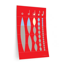 Load image into Gallery viewer, Note values in relation to quarter note • red ▸ Style 2 wall decal