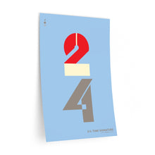 Load image into Gallery viewer, 2|4 time signature • blue ▸ Style 2 wall decal