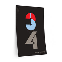 Load image into Gallery viewer, 3|4 time signature • black ▸ Style 2 wall decal