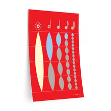 Load image into Gallery viewer, Note values in relation to whole note • red ▸ Style 2 wall decal