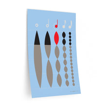 Load image into Gallery viewer, Note values in relation to quarter note • blue ▸ Style 2 wall decal