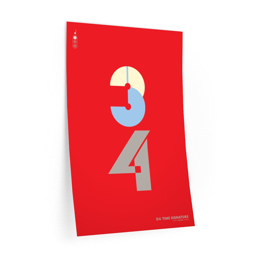 3|4 time signature • red Style 2 wall decal – Project Luma