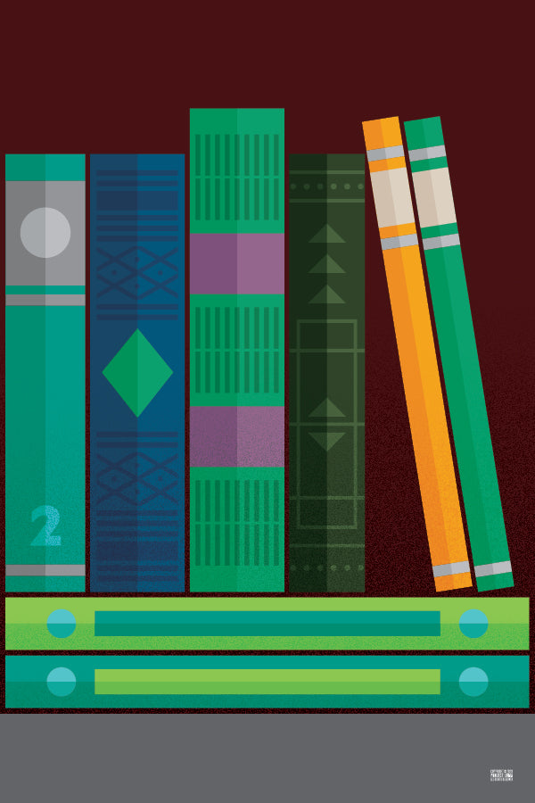 Bookshelf : Mostly Green Books 2 ▸Style 1 poster