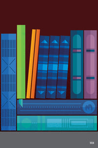 Bookshelf : Mostly Blue Books 3 ▸Style 1 poster