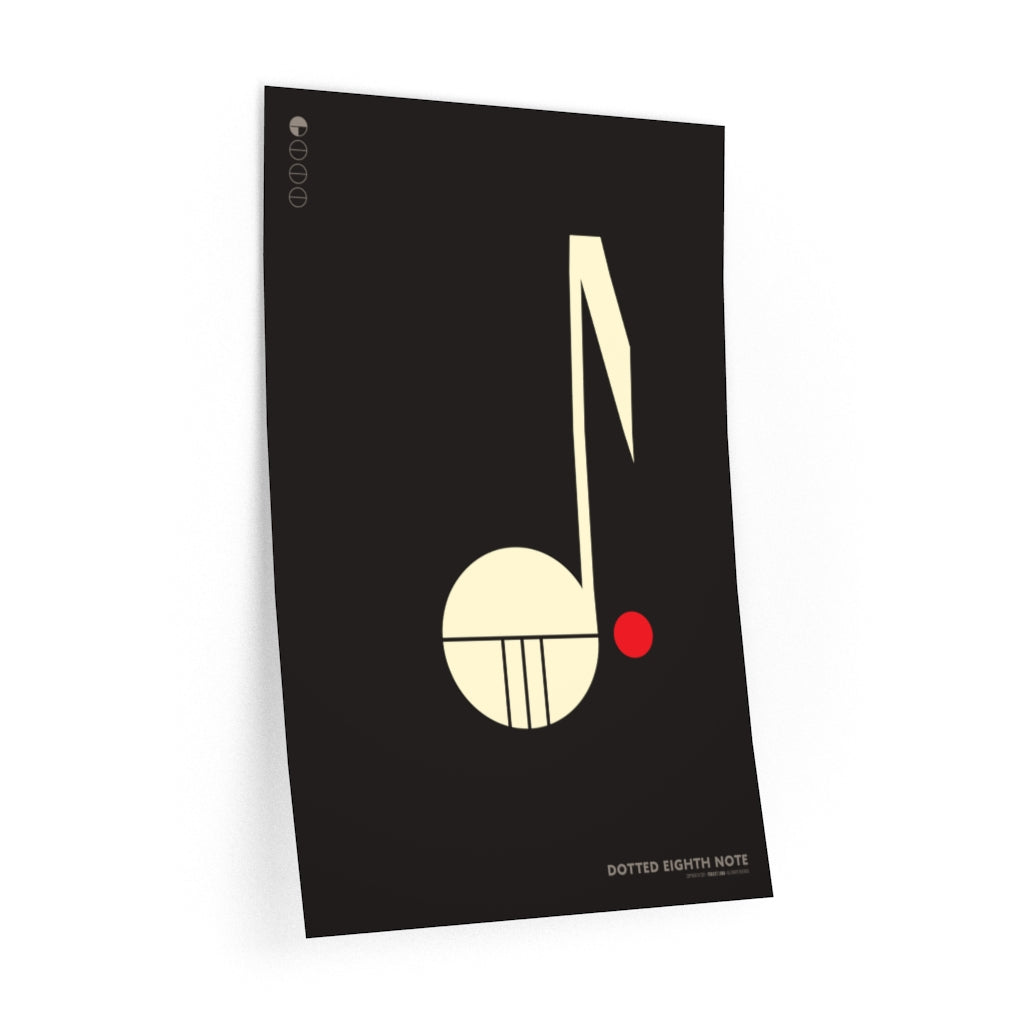 Eighth Note Sticker Dotted eighth note • black Style 2 wall decal – Project Luma